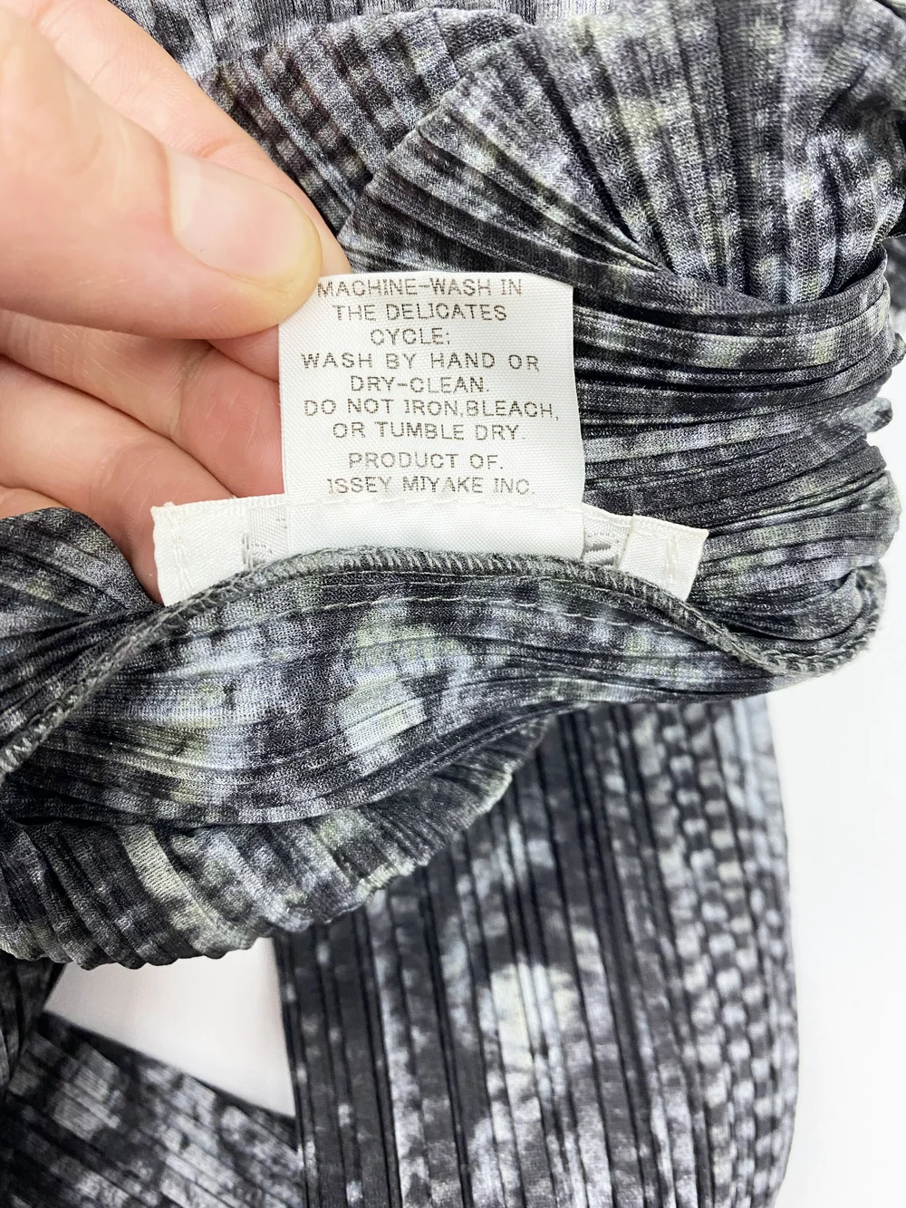 Pleats Please trompe l'oeil cable knit print dress — JAMES VELORIA